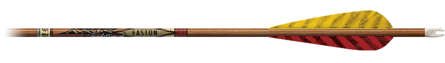 EASTON Axis Traditional Flèches de chasse et tir 3D en carbone finition bois empennées avec plumes naturelles