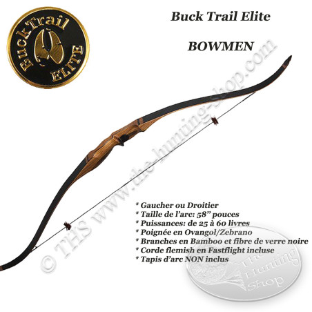 BUCK TRAIL ELITE Bowmen Arc recurve monobloc court pour la chasse et le tir 3D