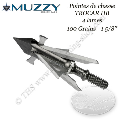 MUZZY Trocar HB Hybrid 4 blade flush points 100 grains