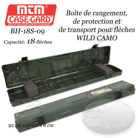 MTM Case-Gard BH-18S-09 Boîte à flèches WILD CAMO pour le transport et le rangement de 18 flèches