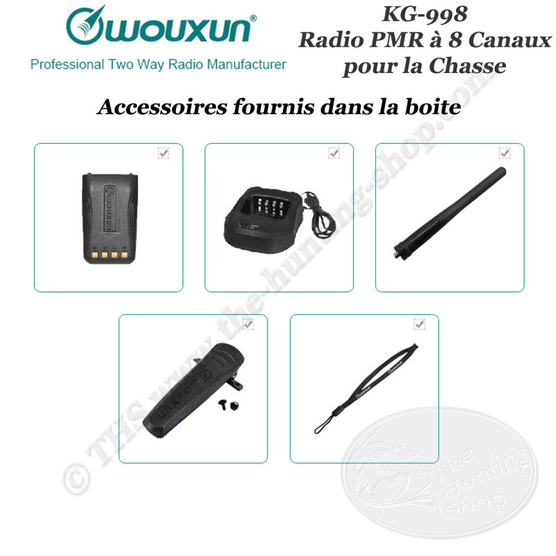 WOUXUN KG-998 Radio PMR pour la chasse de type talkie walkie FM VHF