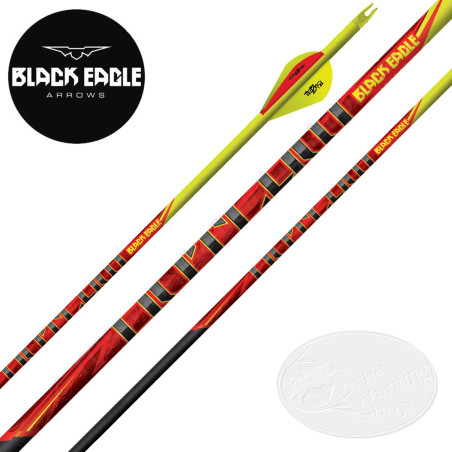 BLACK EAGLE ARROWS Outlaw 6 Flèches de chasse et tir 3D en carbone avec cresting et vanes Blazer 2 pouces