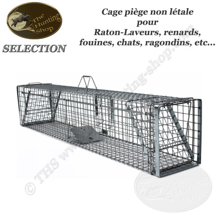 THS SELECTION Cage piège non létale à deux portes anti-ouverture idéale pour les ratons-laveurs, fouines, chats, renards