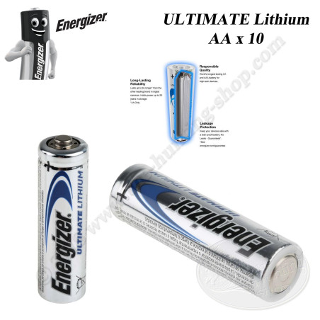 ENERGIZER Ultimate Lithium Packung mit 10 professionellen Einwegbatterien L91 FR6 AA 1.5 Volt