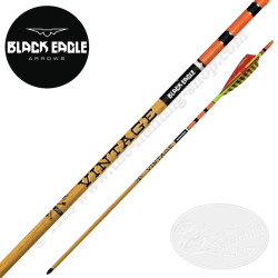 BLACK EAGLE ARROWS Vintage 6 traditional carbon arrows with cresting and natural feather tail
