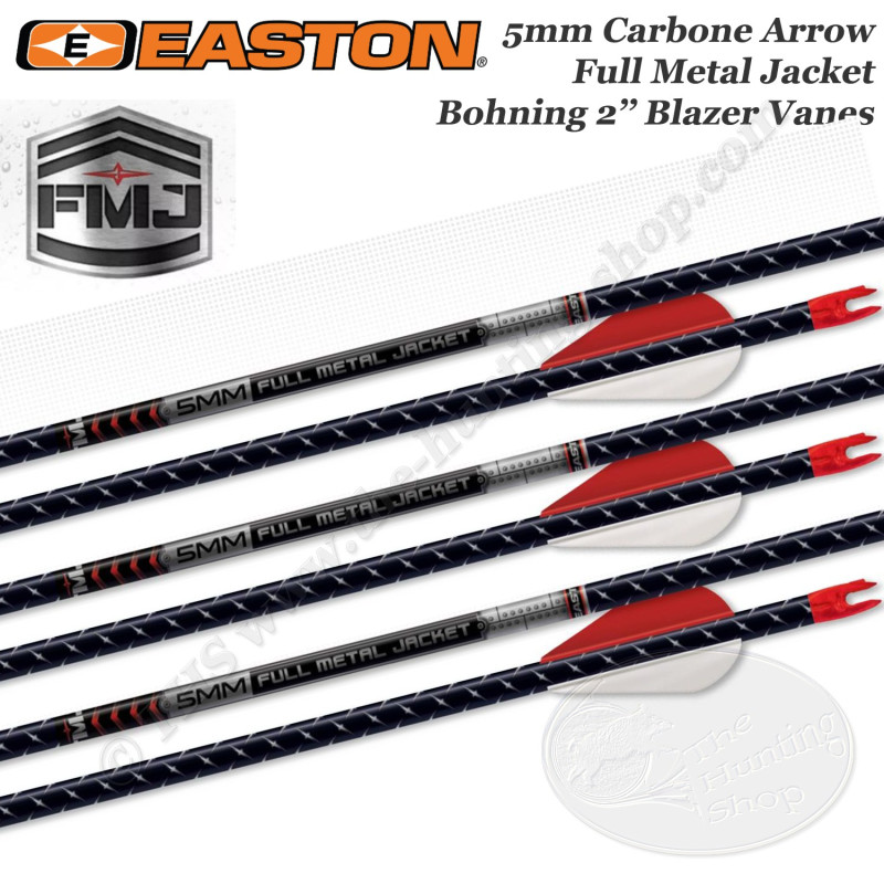 EASTON FMJ Black 5MM Full Metal Jacket 3D Carbon Jacketed Alu Shooting and Hunting Arrows