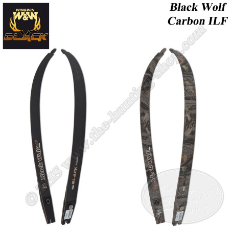 WIN&WIN BLACK poignée BLACK WOLF de 17" en carbone pour arc de chasse traditionnel recurve au standart ILF