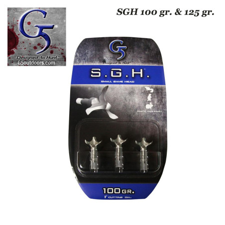 G5 SGH Pointe de chasse petit gibier 100 & 125 grains