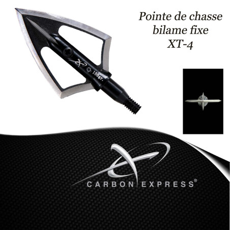 CARBON EXPRESS XT4-BLADE Pointes de chasse bi-lamesfixes