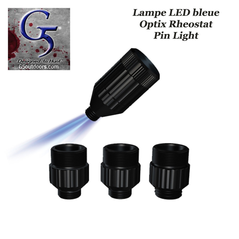 TROPHY RIDGE Lampe à LED bleue avec rhéostat pour viseurs à fibre optique