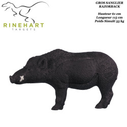 RINEHART Cible 3D Gros Sanglier Razorback Boar en mousse pour le tir à l'arc