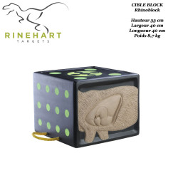 RINEHART RhinoBlock cible bloc solide et confortable pour le tir à l'arc, convient pour lames de chasse