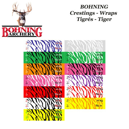 BOHNING Blazer Tiger Arrow Wraps 4 or 7 inch cresting tiger stickers for arrows