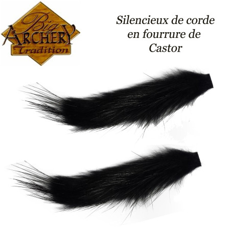 BIG ARCHERY TRADITION Silencieux de corde en peau de Raton laveur