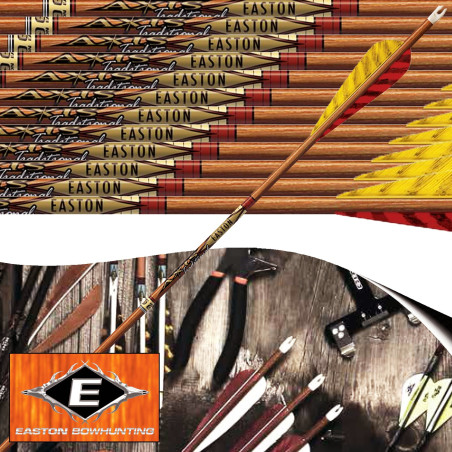 EASTON Axis Traditionele 3D carbon imitatie houten jacht- en schietpijlen met natuurlijke veren