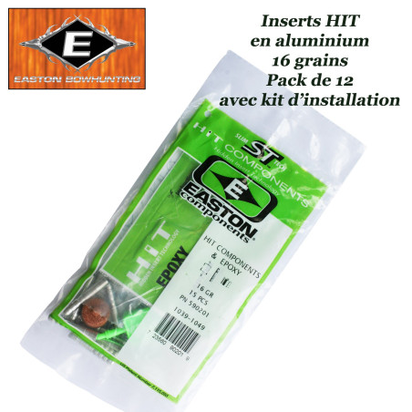 EASTON Inserts HIT légers en aluminium pour tubes et flèches  Axis 12 Pack avec kit d'installation