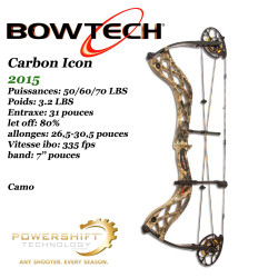 BOWTECH Carbon Icon Arc compound à poulies pour la chasse et le tir 3D