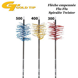 GOLD TIP Twister Flèche Flu-Flu en carbone empennée en spirale avec des plumes naturelles pour le tir en vol