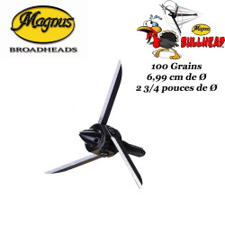 MAGNUS Bullhead 3 Lames Pointes de chasse grand diamètre spéciales pour dindons, oies et tir en vol - 100 grains
