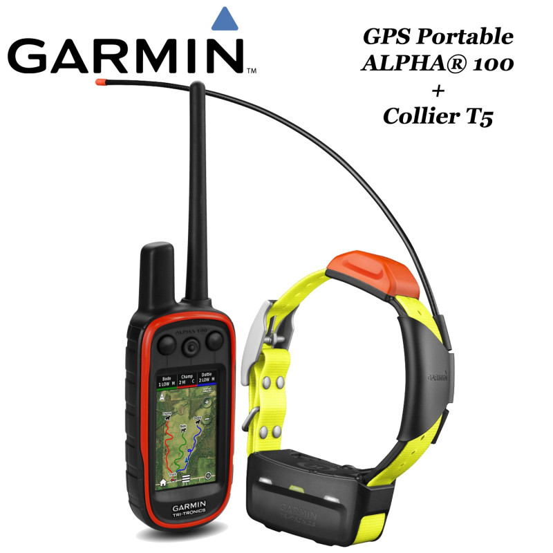 Kit de Repérage GPS pour chien Garmin® Alpha100 et collier T5 - Version F