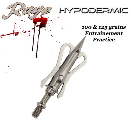 RAGE Hypodermic Practice Pointe de chasse d'entrainement en acier inox 100 & 125 grains