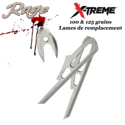 RAGE X-Treme Blades Kit de Lames de remplacement pour 3 pointes de chasse X-Treme 100 & 125 grains