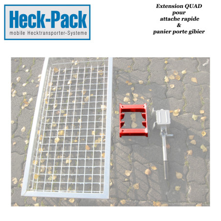 HECK-PACK Extension QUAD pour panier porte gibier avec attache rapide pour boule de remorque