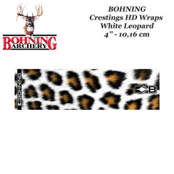 BOHNING Blazer Cresting HD Arrow Wraps 4 ou 7 pouces autocollants pour flèches White Leopard