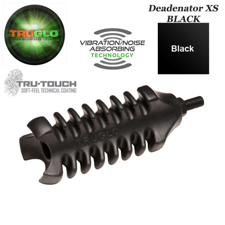 TRUGLO Deadenator XS Stabilisateur d'arc de chasse anti vibrations et anti bruit - NOIR - BLACK