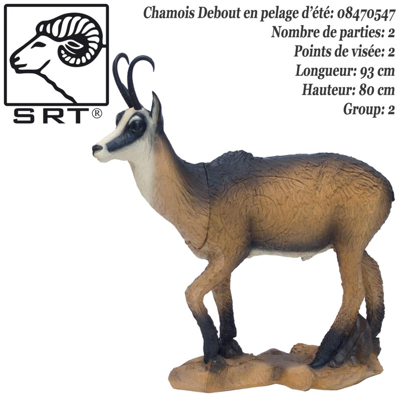 SRT TARGETS Cible 3D Chamois VSE Debout en mousse pour le tir à l'arc