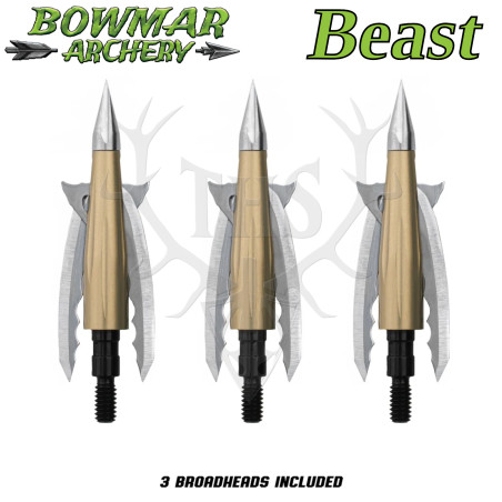 BOWMAR BEAST Pointes de Chasse Mécanique bilame et Practice